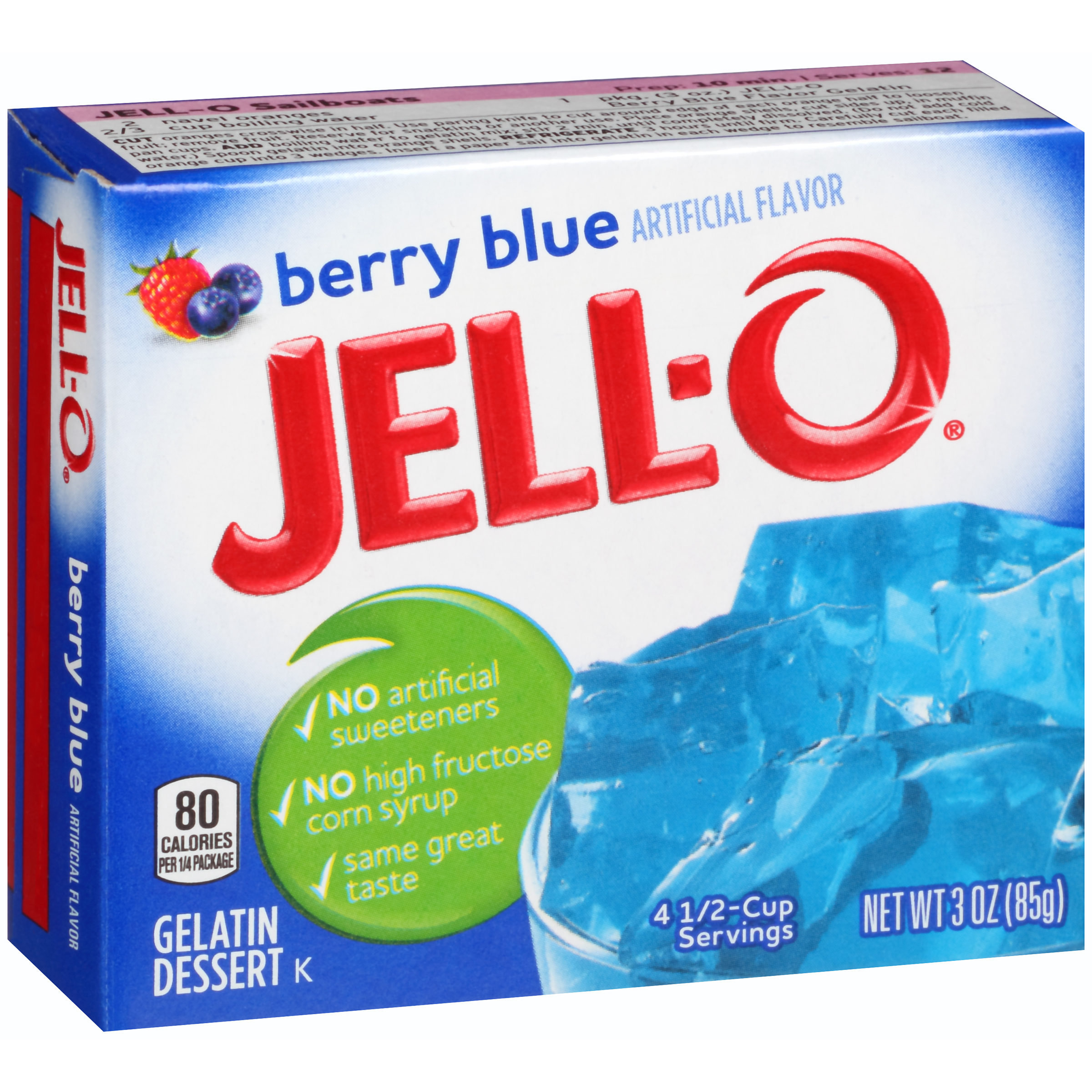 Jell-O Berry Blue Gelatin Dessert Mix 3 Oz. Box | La Comprita