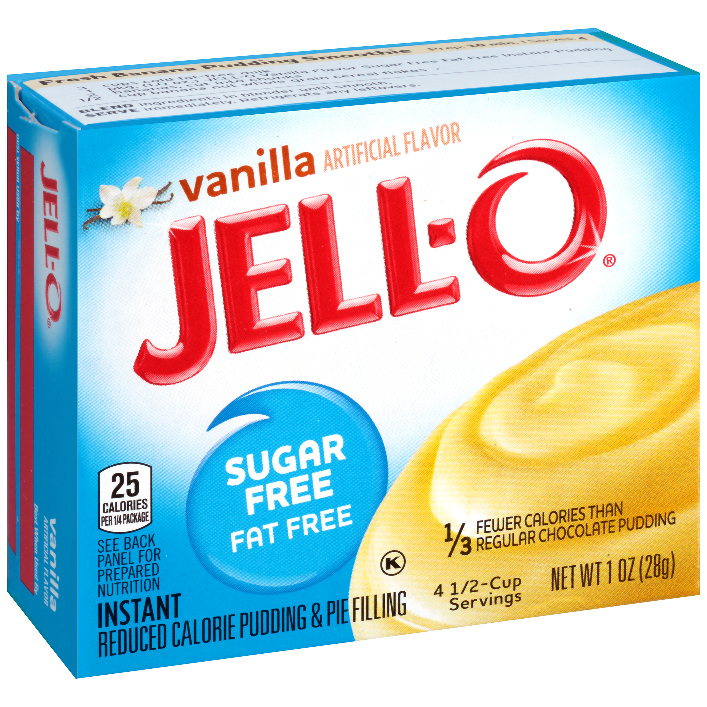 Jell-O Sugar Free Fat Free Vanilla Instant Reduced Calorie Pudding ...