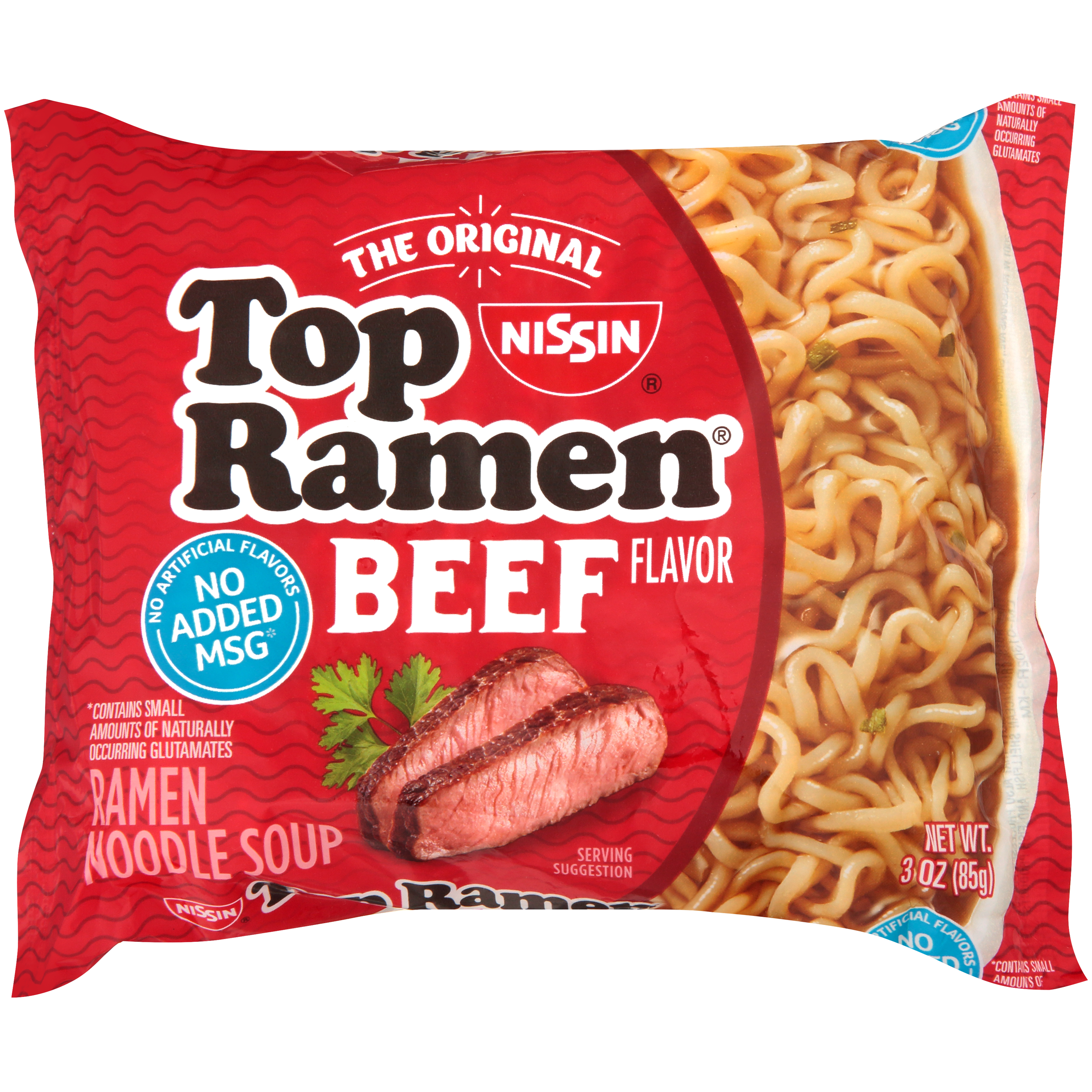 Nissin® Top Ramen® Beef Flavor Ramen Noodle Soup 3 oz. Pack | La Comprita
