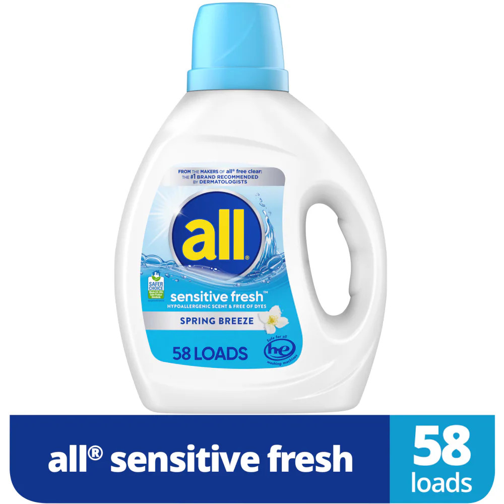All Sensitive Fresh Spring Breeze Liquid Detergent 73 oz | La Comprita