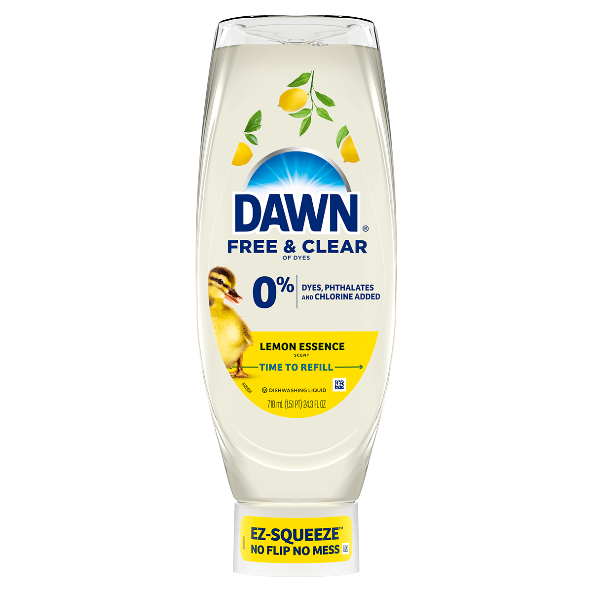 Dawn Free And Clear Dishwashing Liquid Dish Soap, Lemon Essence 24.3 oz