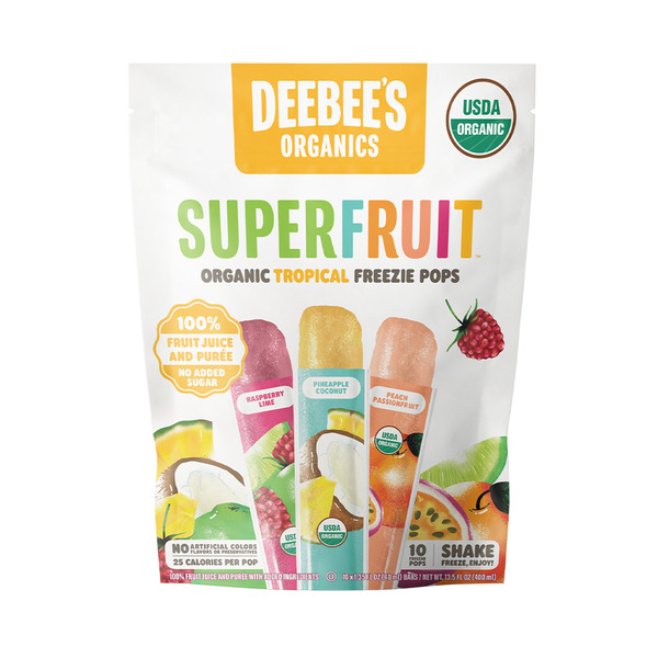 Deebee’s Organics Superfruit Organic Tropical Freezie Pops 10-1.35 oz