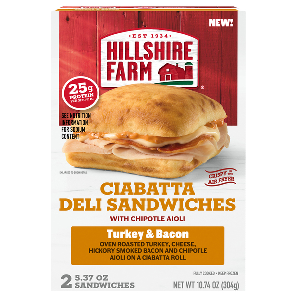 Hillshire Farm Ciabatta Deli Sandwiches 2 ct