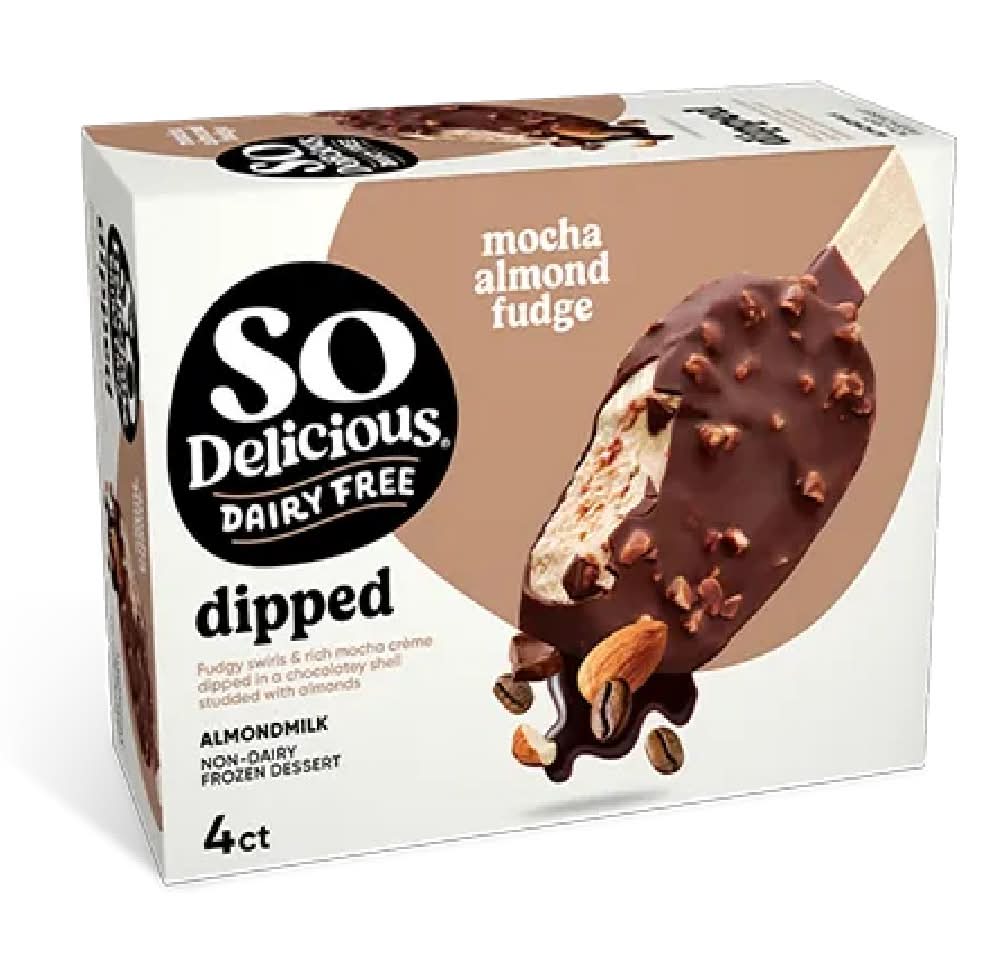 So Delicious Dairy Free Dipped Mocha Almond Fudge Bars with Almondmilk 4 ct