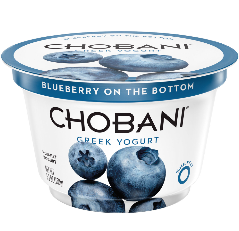 Chobani Greek Yogurt - Blueberry Fruit on the Bottom, 5.3 ...
