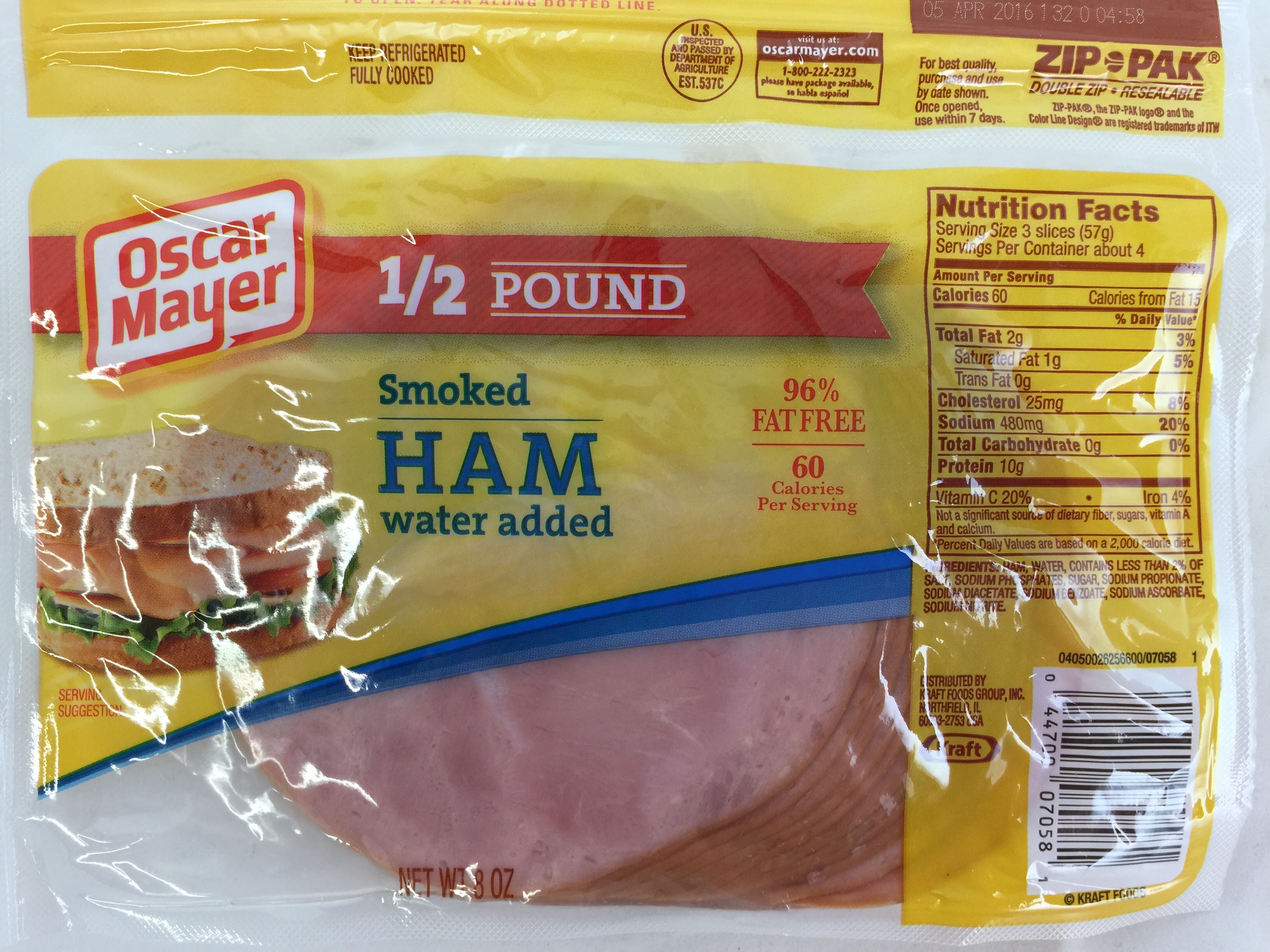 Oscar Mayer Smoked Ham Cold Cuts Oz Zip Pak La Comprita
