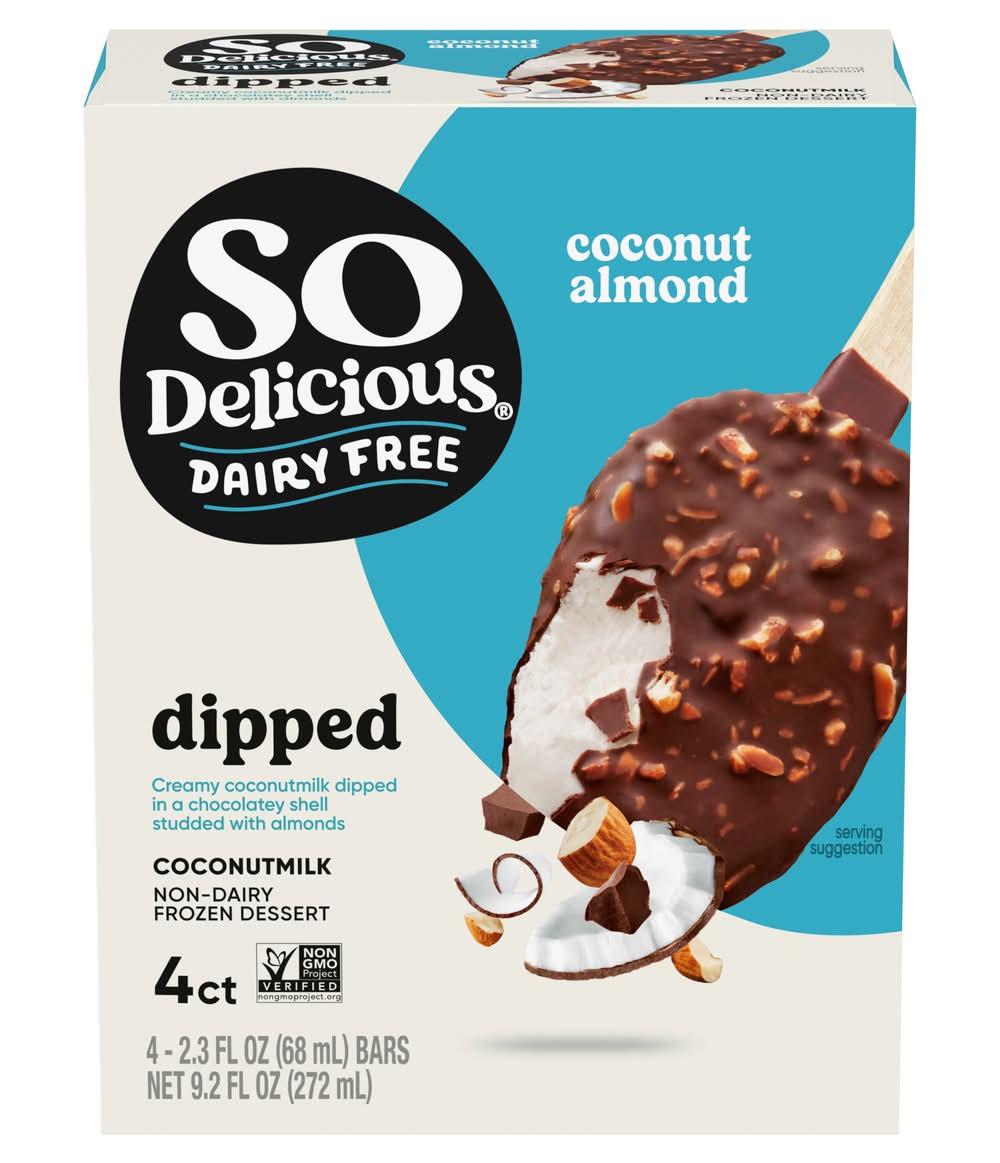 So Delicious Dairy Free Coconutmilk Chocolate Almond Bar 4 ct