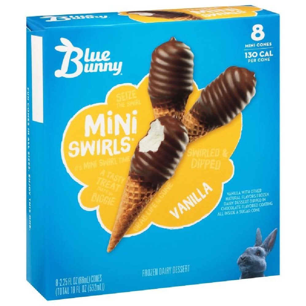 Blue Bunny Mini Swirls Vanilla 8 ct