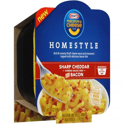 Kraft Homestyle Sharp Cheddar Cheese & Bacon Macaroni ...