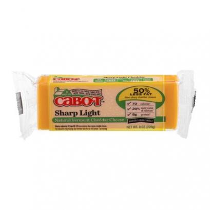 Cabot Lite50 Sharp Cheddar Cheese, 8 Oz | La Comprita